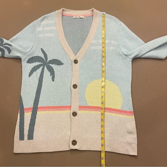 Marine Layer Men’s Palm Tree Sunset Finn Intarsia Cardigan Sweater Size Medium - Picture 9 of 14